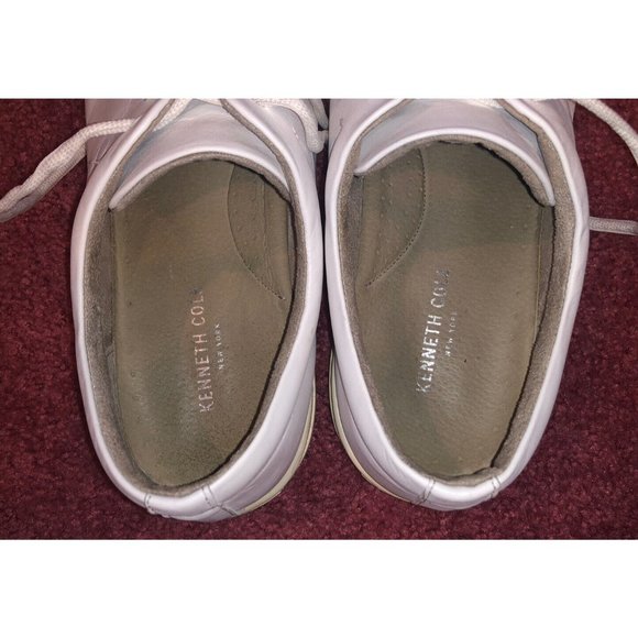 Kenneth Cole Men’s White Leather Tennis Shoes Size 10.5 Pre Owned - Picture 5 of 6